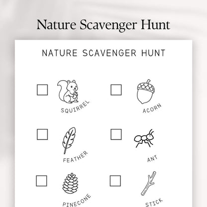 Nature Scavenger Hunt Printable: Outdoor Kids Activity (Instant Download PDF