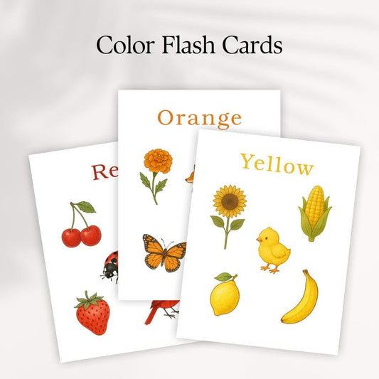 Nature Color Flashcards: Kids Learning Cards (Printable PDF Download)