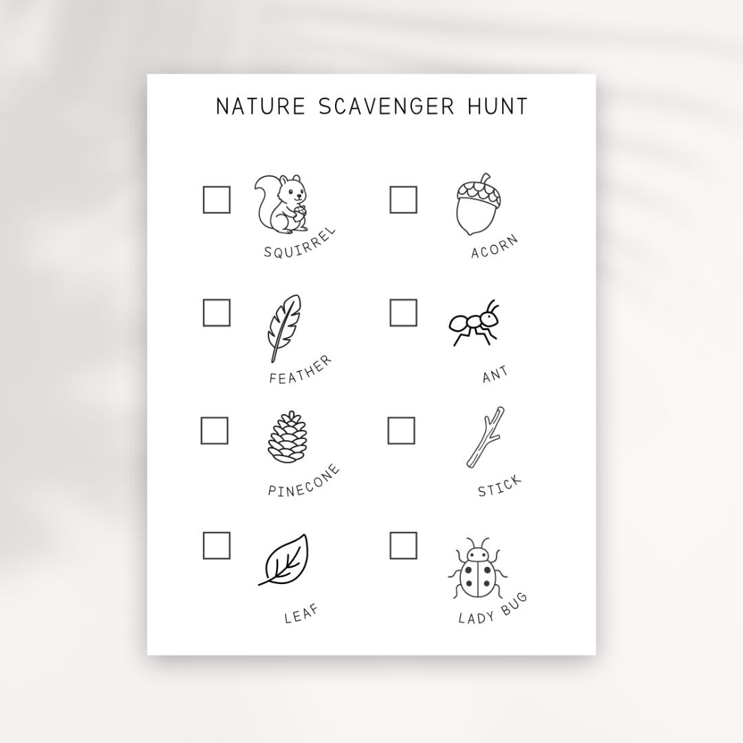 Nature Scavenger Hunt Printable: Outdoor Kids Activity (Instant Download PDF