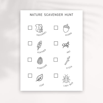 Nature Scavenger Hunt Printable: Outdoor Kids Activity (Instant Download PDF
