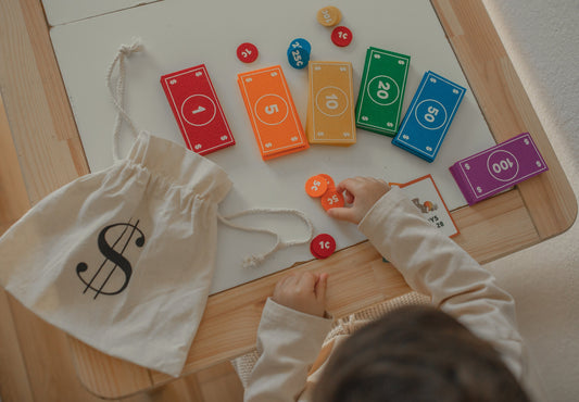 Felt Play Money Set: Montessori Toddler Toy, Homeschool Math