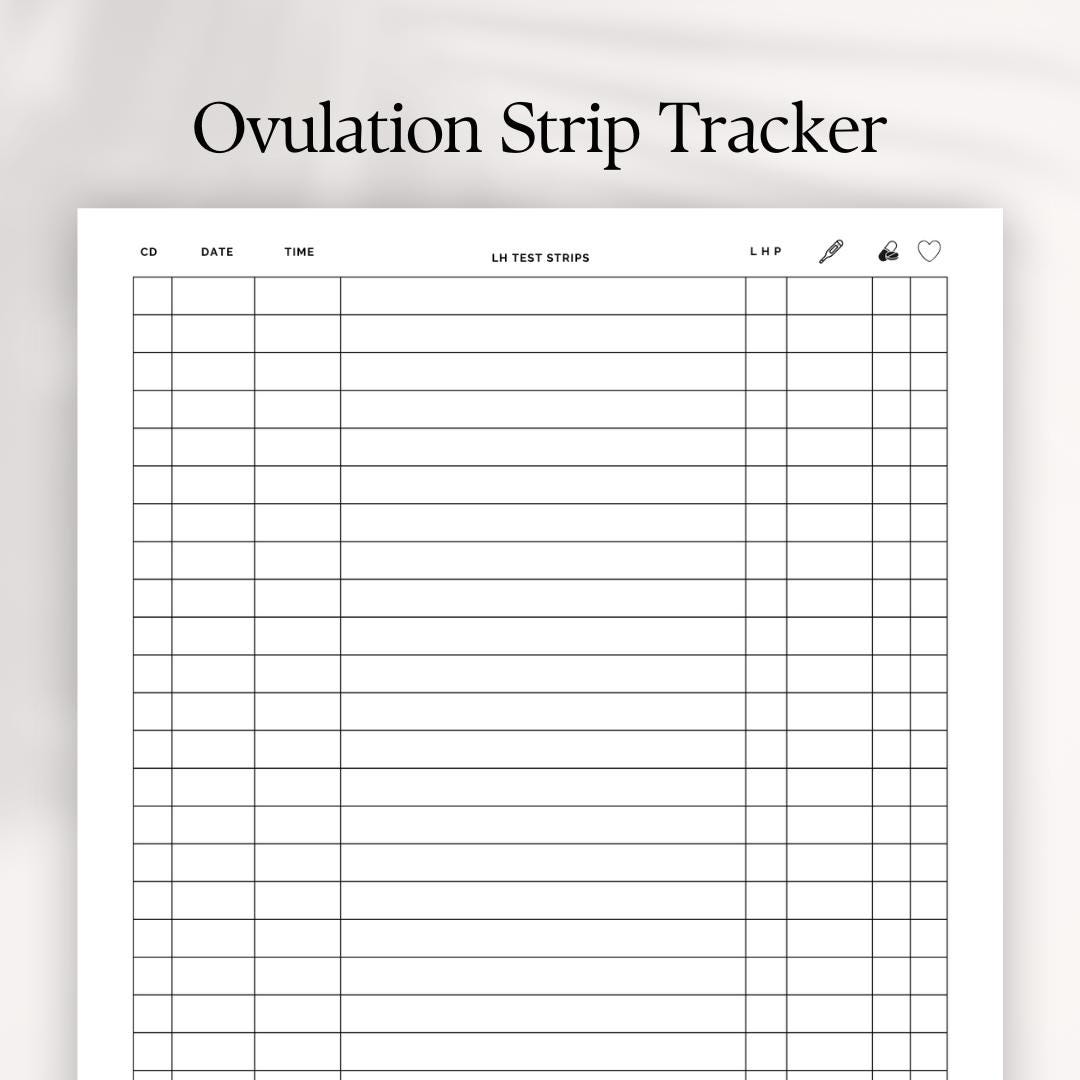 Ovulation Test Strip Tracker: Printable Fertility & OPK Log (US Letter PDF