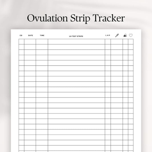 Ovulation Test Strip Tracker: Printable Fertility & OPK Log (US Letter PDF