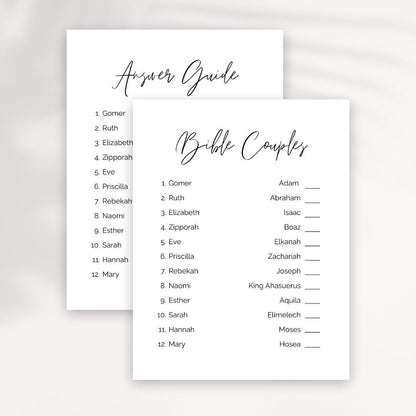 Bible Couples Bridal Shower Game: Christian Wedding Activity (PDF Download